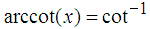 arccot(x)